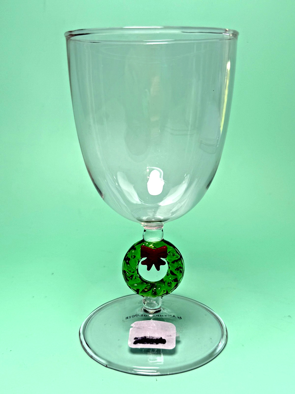 Anthropologie Clara Wine Glass Wreath Pink Hue Green Wreath Christmas Holiday - Picture 1 of 5